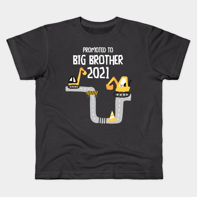 Promoted to Big Brother 2021 Excavator Bagger Kids T-Shirt by alpmedia